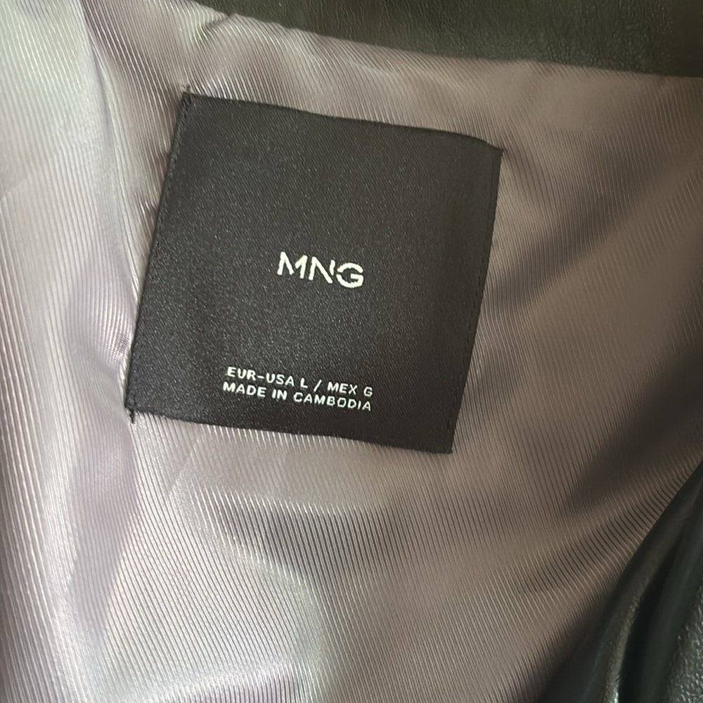 Mango Black Leather Moto Jacket - Picture 2 of 8